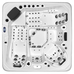 JACUZZI OGRODOWE WANNA SPA755 BIAŁA PERŁA OBUDOWA SZARA DESKA F24
