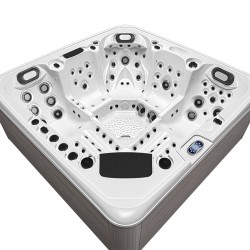 JACUZZI OGRODOWE WANNA SPA755 BIAŁA PERŁA OBUDOWA SZARA DESKA F24