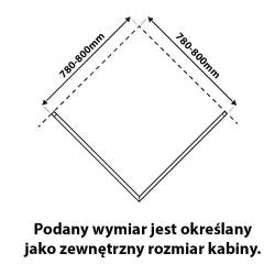 KABINA PRYSZNICOWA KWADRATOWA	KZ1180A CHROM 80c80 CM