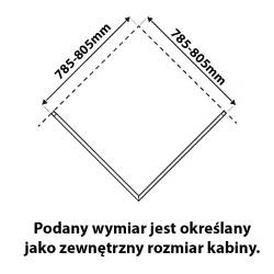 KABINA PRYSZNICOWA KWADRATOWA BL31A CZARNA 80x80 CM