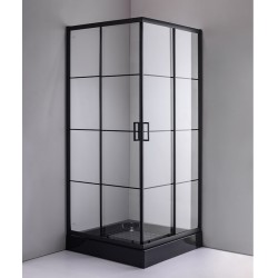 KABINA PRYSZNICOWA KWADRATOWA BL32A CZARNA 80x80 CM
