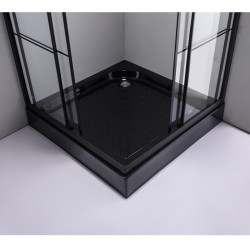 KABINA PRYSZNICOWA KWADRATOWA BL32A CZARNA 80x80 CM
