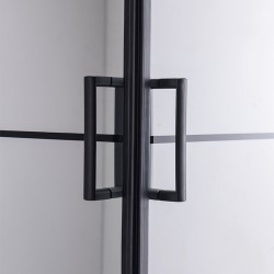 KABINA PRYSZNICOWA KWADRATOWA BL32A CZARNA 80x80 CM
