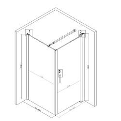 KABINA PRYSZNICOWA KWADRATOWA BS04A CZARNA 80x80 CM