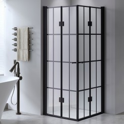 KABINA PRYSZNICOWA KWADRATOWA BS08A CZARNA 80x80 CM