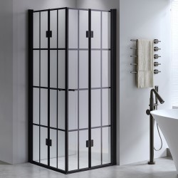 KABINA PRYSZNICOWA KWADRATOWA BS08A CZARNA 80x80 CM