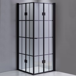 KABINA PRYSZNICOWA KWADRATOWA BS08A CZARNA 80x80 CM