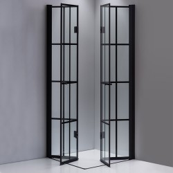 KABINA PRYSZNICOWA KWADRATOWA BS08A CZARNA 80x80 CM