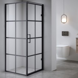 KABINA PRYSZNICOWA KWADRATOWA BS10A CZARNA 80x80 CM