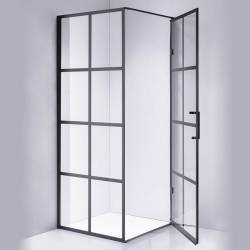 KABINA PRYSZNICOWA KWADRATOWA BS10A CZARNA 80x80 CM