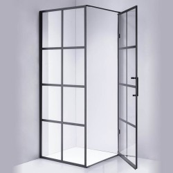 KABINA PRYSZNICOWA KWADRATOWA BS10A CZARNA 80x80 CM