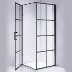 KABINA PRYSZNICOWA KWADRATOWA BS10A CZARNA 80x80 CM