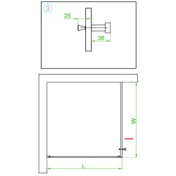 KABINA PRYSZNICOWA KWADRATOWA BS10A CZARNA 80x80 CM