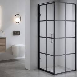 KABINA PRYSZNICOWA KWADRATOWA BS10B CZARNA 90x90 CM