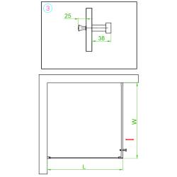 KABINA PRYSZNICOWA KWADRATOWA BS10B CZARNA 90x90 CM