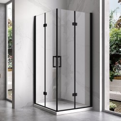 KABINA PRYSZNICOWA KWADRATOWA KZ08C CZARNA 90x90 CM