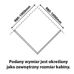 KABINA PRYSZNICOWA KWADRATOWA KZ1290C CHROM 100x100 CM
