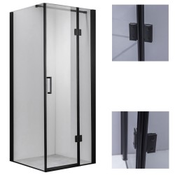 KABINA PRYSZNICOWA KWADRATOWA KZ1390A CZARNA 80x80 CM
