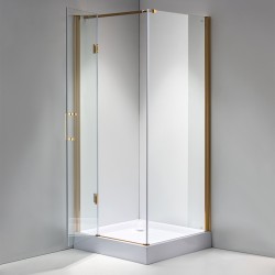 KABINA PRYSZNICOWA KWADRATOWA KZ1390A ZŁOTA 80x80 CM