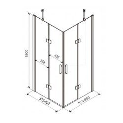 KABINA PRYSZNICOWA KWADRATOWA KZ4051C CHROM 90x90 CM