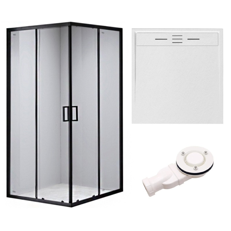 KABINA PRYSZNICOWA KWADRATOWA Z BRODZIKIEM BL30B/DEKO CZARNA/BIAŁY 90x90 CM KABINA PRYSZNICOWA KWADRATOWA Z BRODZIKIEM BL30B/DEKO CZARNA/BIAŁY 90x90 CM