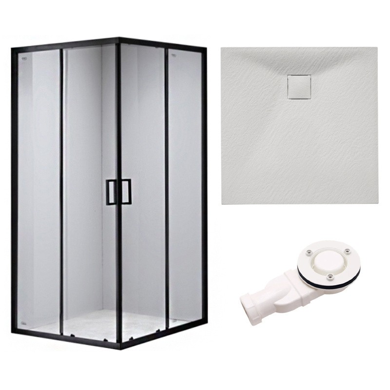 KABINA PRYSZNICOWA KWADRATOWA Z BRODZIKIEM BL30B/JUKO CZARNA/BIAŁY 90x90 CM KABINA PRYSZNICOWA KWADRATOWA Z BRODZIKIEM BL30B/JUKO CZARNA/BIAŁY 90x90 CM