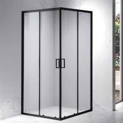 KABINA PRYSZNICOWA KWADRATOWA Z BRODZIKIEM BL30B/RIKO CZARNA/SZARY 90x90 CM