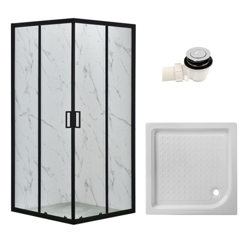 KABINA PRYSZNICOWA KWADRATOWA Z BRODZIKIEM BL31A/SXL02A CZARNA/BIAŁY 80x80 CM KABINA PRYSZNICOWA KWADRATOWA Z BRODZIKIEM BL31A/SXL02A CZARNA/BIAŁY 80x80 CM