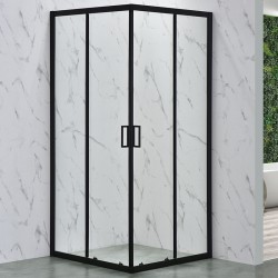 KABINA PRYSZNICOWA KWADRATOWA Z BRODZIKIEM BL31A/SXL02A CZARNA/BIAŁY 80x80 CM