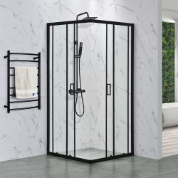 KABINA PRYSZNICOWA KWADRATOWA Z BRODZIKIEM BL31A/SXL02A CZARNA/BIAŁY 80x80 CM