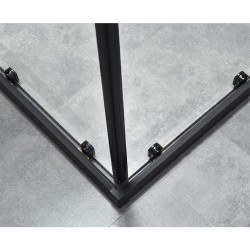 KABINA PRYSZNICOWA KWADRATOWA Z BRODZIKIEM BL31A/SXL02A CZARNA/BIAŁY 80x80 CM