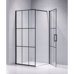 KABINA PRYSZNICOWA KWADRATOWA Z BRODZIKIEM BS13A/ST02A CZARNA/CZARNY 80x80 CM