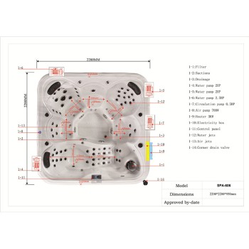 JACUZZI OGRODOWE WANNA SPA606 220x220 NORDIC czarna