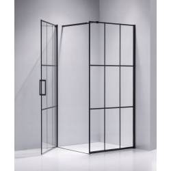 KABINA PRYSZNICOWA KWADRATOWA Z BRODZIKIEM BS13B/ST02B CZARNA/CZARNY 90x90 CM