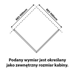 KABINA PRYSZNICOWA KWADRATOWA Z BRODZIKIEM BS13B/SXL02B CZARNA/BIAŁY 90x90 CM