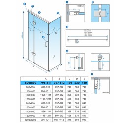 KABINA PRYSZNICOWA KWADRATOWA Z BRODZIKIEM KZ01B/ST02A CHROM/BIAŁY 80x80 CM