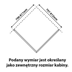KABINA PRYSZNICOWA KWADRATOWA Z BRODZIKIEM KZ01B/ST02A CHROM/CZARNY 80x80 CM