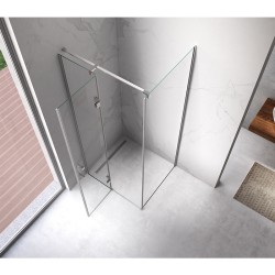 KABINA PRYSZNICOWA KWADRATOWA Z BRODZIKIEM KZ01B/ST02A CHROM/CZARNY 80x80 CM
