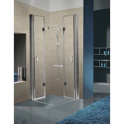 KABINA PRYSZNICOWA KWADRATOWA Z BRODZIKIEM KZ1290B/RIKO CHROM/CZARNY 90x90 CM