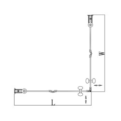 KABINA PRYSZNICOWA KWADRATOWA Z BRODZIKIEM KZ1290B/RIKO CHROM/CZARNY 90x90 CM