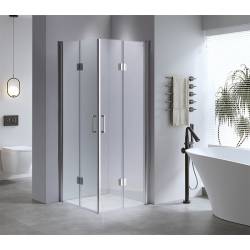 KABINA PRYSZNICOWA KWADRATOWA Z BRODZIKIEM KZ1290B/SXL02B CHROM/CZARNY 90x90 CM