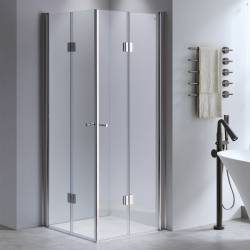 KABINA PRYSZNICOWA KWADRATOWA Z BRODZIKIEM KZ1290C/ST06A CHROM/BIAŁY 100x100 CM