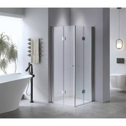 KABINA PRYSZNICOWA KWADRATOWA Z BRODZIKIEM KZ1290C/ST06A CHROM/BIAŁY 100x100 CM