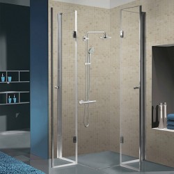 KABINA PRYSZNICOWA KWADRATOWA Z BRODZIKIEM KZ1290C/ST06A CHROM/BIAŁY 100x100 CM