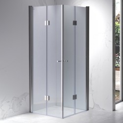 KABINA PRYSZNICOWA KWADRATOWA Z BRODZIKIEM KZ1290C/ST06A CHROM/BIAŁY 100x100 CM