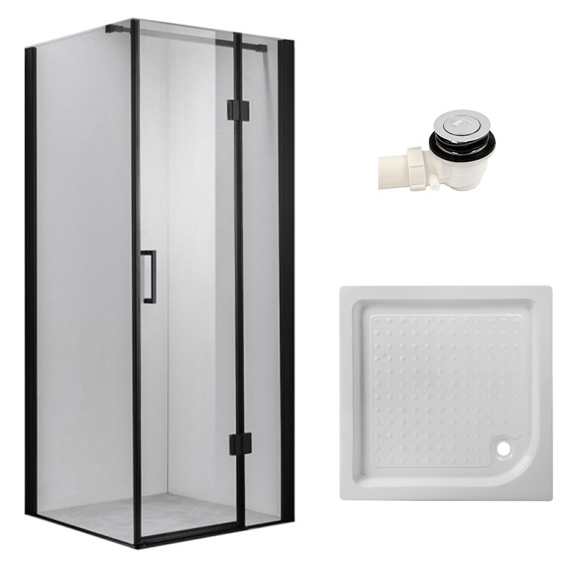 KABINA PRYSZNICOWA KWADRATOWA Z BRODZIKIEM KZ1390A/SXL02A CZARNA/BIAŁY 80x80 CM KABINA PRYSZNICOWA KWADRATOWA Z BRODZIKIEM KZ1390A/SXL02A CZARNA/BIAŁY 80x80 CM