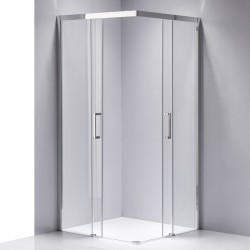 KABINA PRYSZNICOWA KWADRATOWA Z BRODZIKIEM KZ90B/RIKO CHROM/CZARNY 90x90 CM