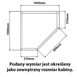 KABINA PRYSZNICOWA PIĘCIOKĄTNA BS07C CZARNA 100x100 CM
