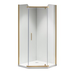 KABINA PRYSZNICOWA PIĘCIOKĄTNA KZ91A ZŁOTA 80x80 CM