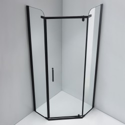 KABINA PRYSZNICOWA PIĘCIOKĄTNA KZ91B CZARNA 90x90 CM